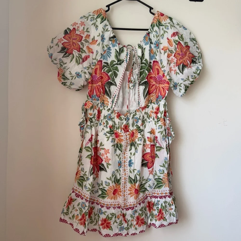 NWT Farm Rio Floral Mini Dress Off White Floral Size L - Picture 5 of 12